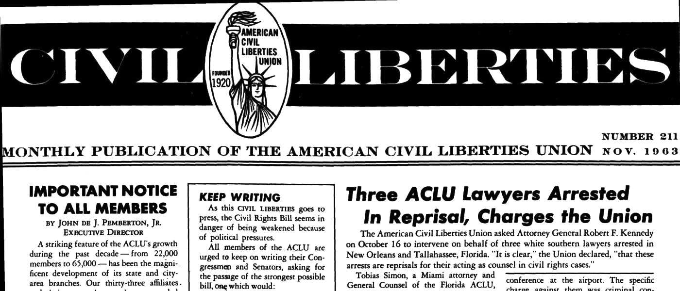 Other Freedoms of Speech; Disclosure on Gov. Wallace by Senator Wayne Morse. 1963. TS Years of Expansion, 1950-1990: Series 3: Subject Files: Freedom of Belief, Expression, and Association, 1939-1988 Box 709, Folder 10, Item 487. Mudd Library, Princeton University. The Making of Modern Law: American Civil Liberties Union Papers