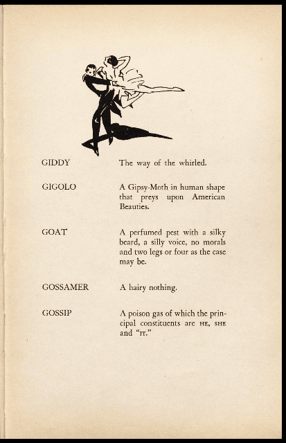 オリヴァー・ハーフォード『デビュタントの辞典』（フィラデルフィア, 1931）/ Herford, Oliver. Deb's Dictionary. J. B. Lippincott Company, 1931.