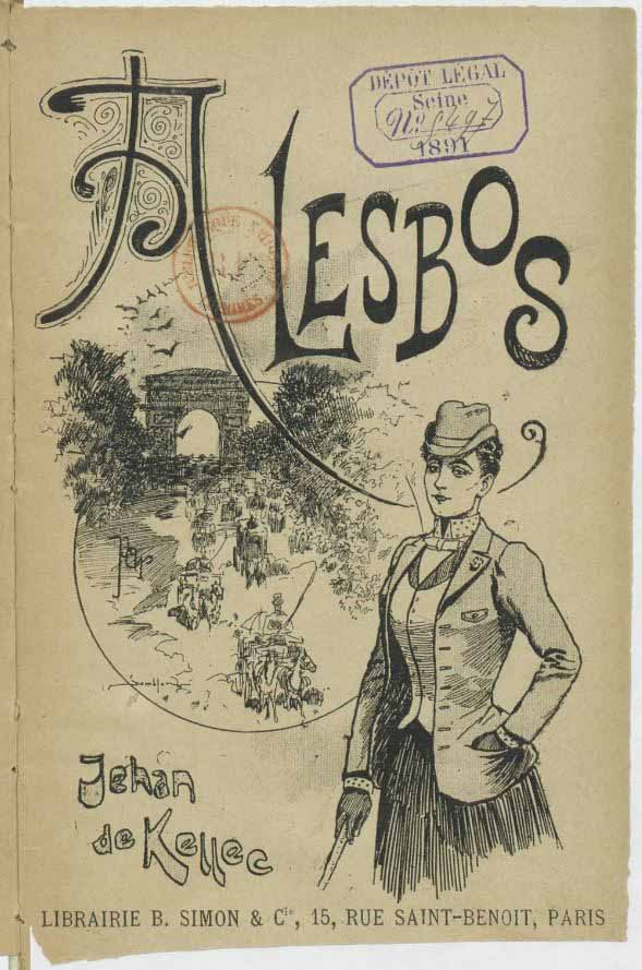 Sketched image of woman, with artistic design.
Jehan de Kellec, À Lesbos (1891)