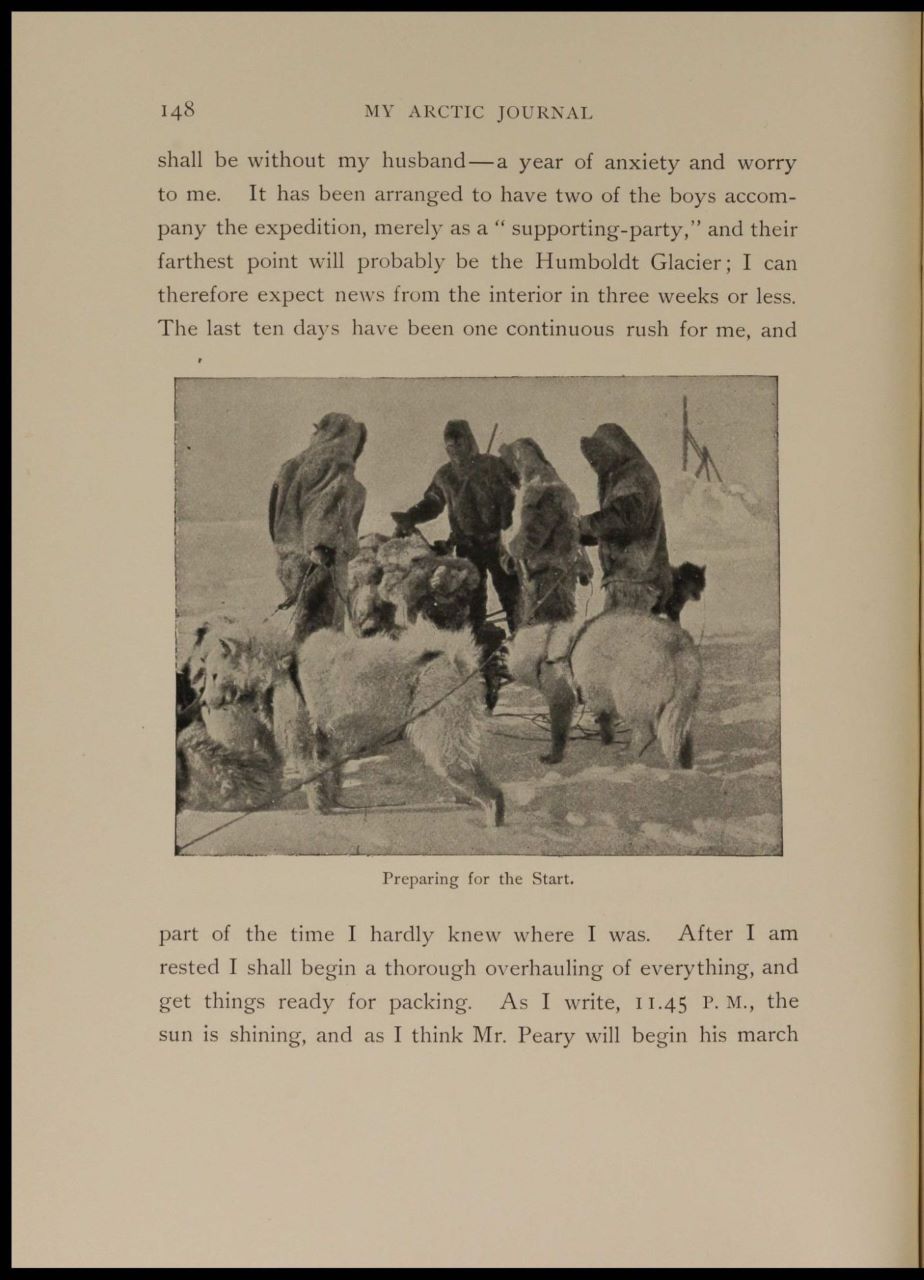 Peary, Josephine Diebitsch, and Robert Edwin Peary. My Arctic journal: a year among ice-fields and Eskimos: by Josephine Diebitsch-Peary; with an account of the great white journey across Greenland, by Robert E. Peary. The Contemporary Publishing Company, 1893. Women's Studies Archive, https://link.gale.com/apps/doc/QMTVHH323807754/WMNS?u=webdemo&sid=WMNS&xid=ca76ca1e&pg=4